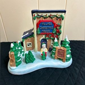 Dickens Collectables Towne Series Village Christmas Trees Stand "TREES FOR SALE"